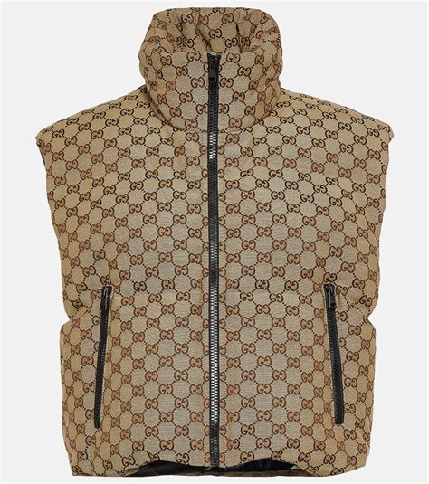 gucci vrouwen vest|Gucci canvas puffer vest.